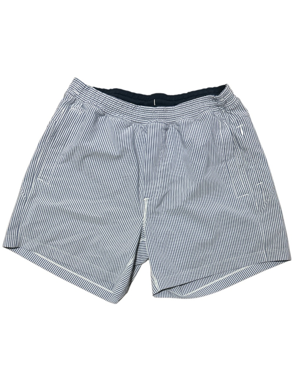BIRDDOGS Gym Shorts Lined Flying Wasp Seersucker Blue White Striped L - Picture 4 of 6